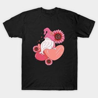 Gnome With Leopard Sunflowers T-Shirt